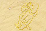 DAXUEN Retro puppy print button-up shirt with faux tie detail