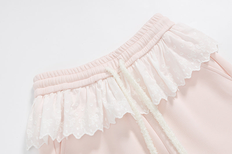 DAXUEN Wide-leg sweatpants with dog face appliqués