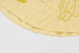 DAXUEN Retro puppy print button-up shirt with faux tie detail