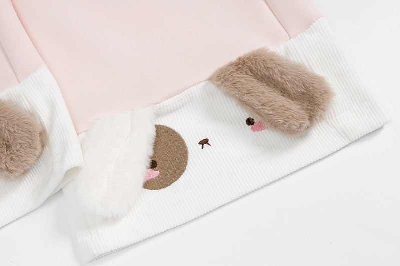 DAXUEN Wide-leg sweatpants with dog face appliqués