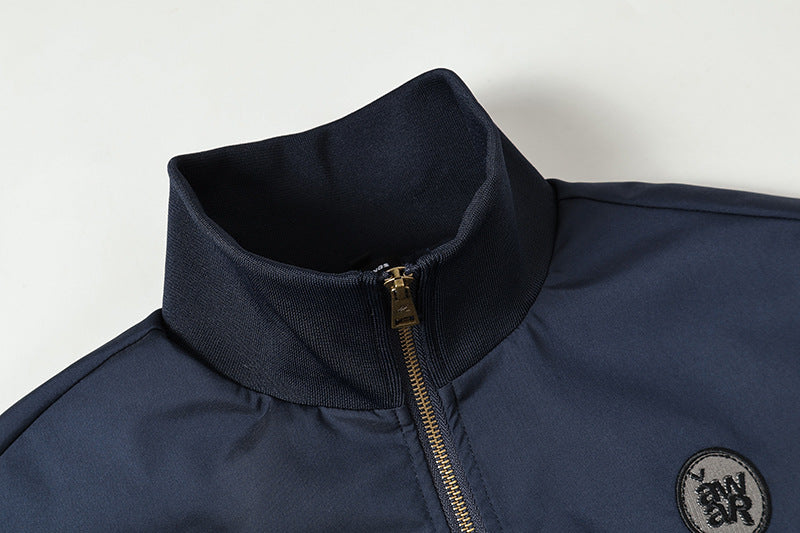 DAXUEN Deconstructed bomber jacket in navy blue and black