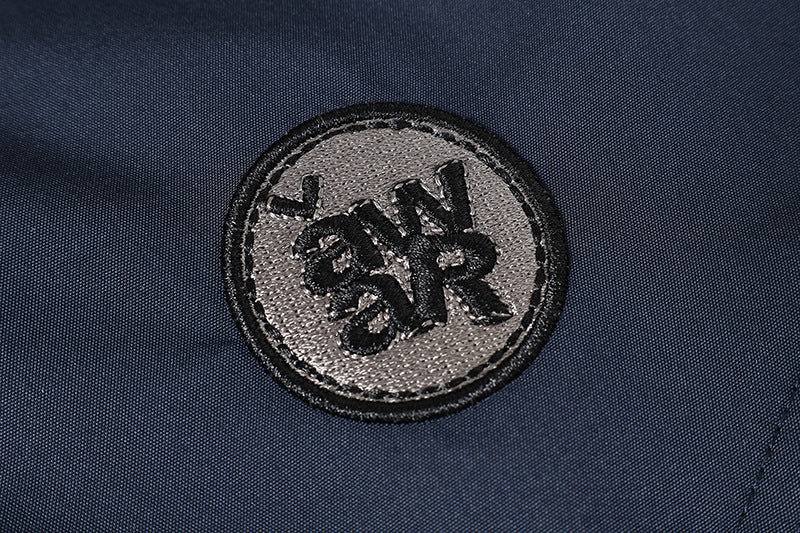 DAXUEN Deconstructed bomber jacket in navy blue and black