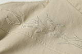 DAXUEN Embroidered bomber jacket in black and beige