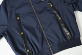 DAXUEN Deconstructed bomber jacket in navy blue and black
