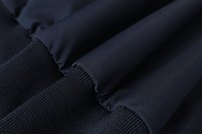 DAXUEN Deconstructed bomber jacket in navy blue and black