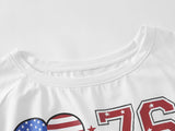 DAXUEN Women's short-sleeved patriotic graphic t-shirt
