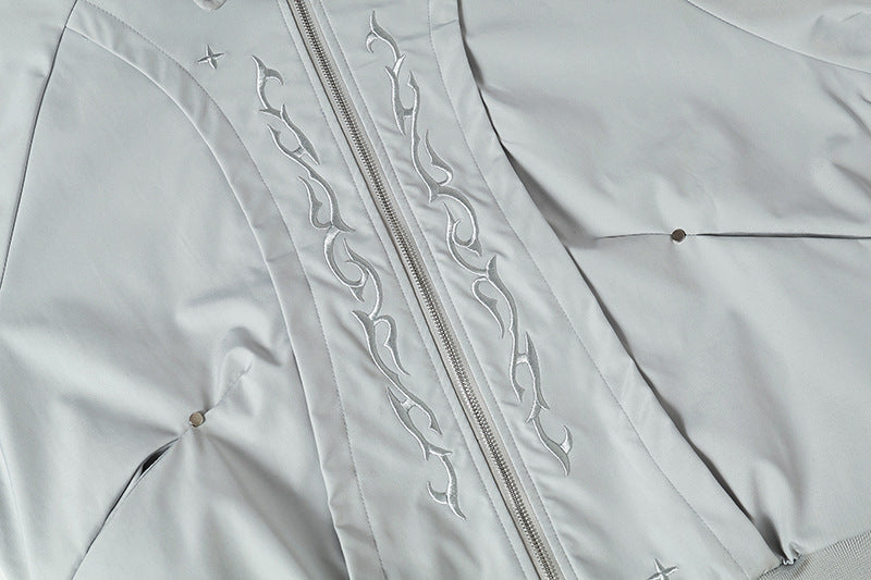 DAXUEN Embroidered relaxed fit bomber jacket