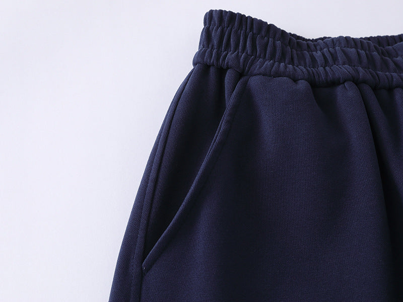 DAXUEN Navy wide-leg sweatpants with embroidered graphics