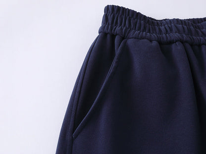 DAXUEN Navy wide-leg sweatpants with embroidered graphics