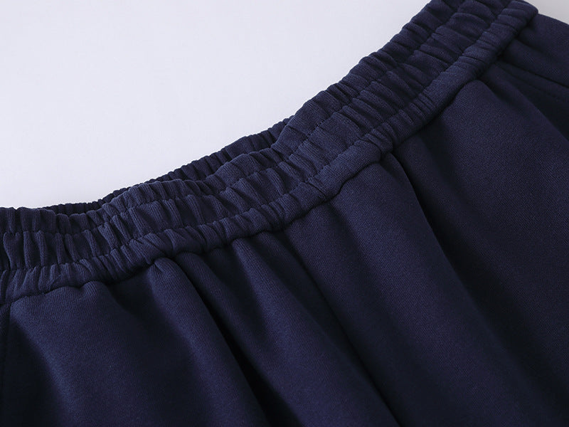 DAXUEN Navy wide-leg sweatpants with embroidered graphics