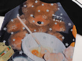 DAXUEN Black raglan teddy bear graphic T-shirt