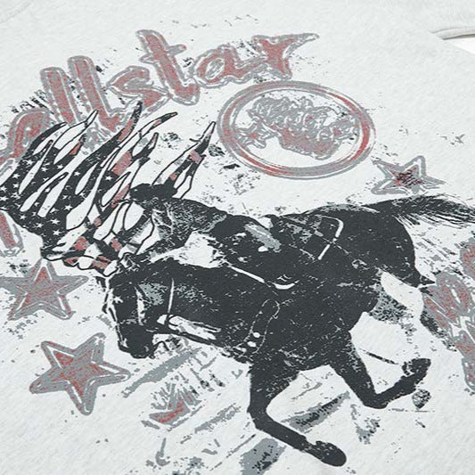 DAXUEN Oversized heather grey vintage graphic t-shirt