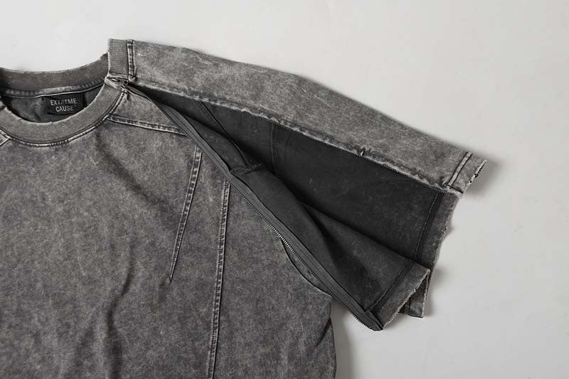 DAXUEN Oversized short-sleeved distressed crewneck T-shirt