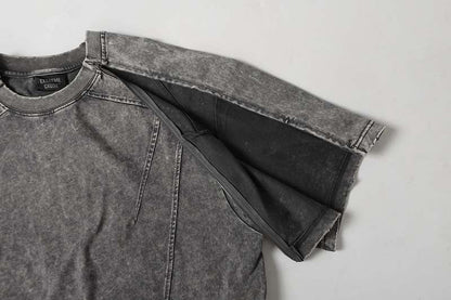 DAXUEN Oversized short-sleeved distressed crewneck T-shirt