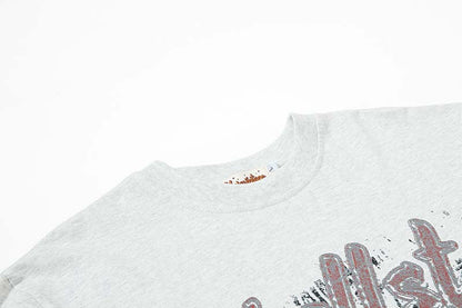 DAXUEN Oversized heather grey vintage graphic t-shirt
