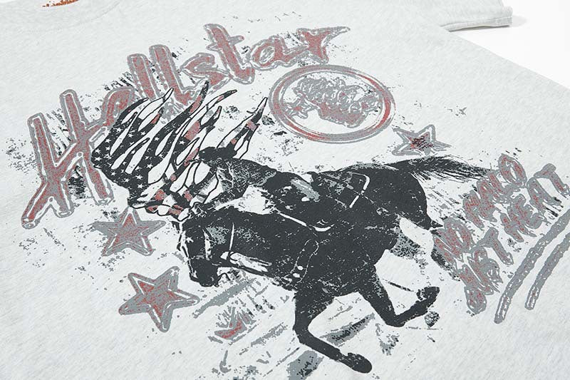 DAXUEN Oversized heather grey vintage graphic t-shirt