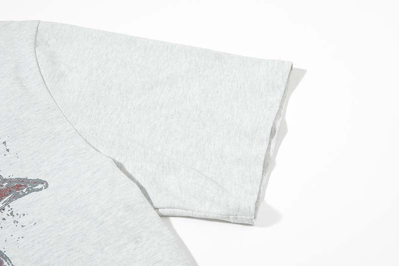 DAXUEN Oversized heather grey vintage graphic t-shirt