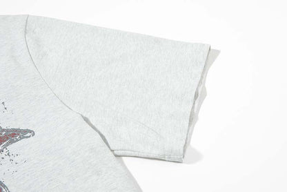 DAXUEN Oversized heather grey vintage graphic t-shirt