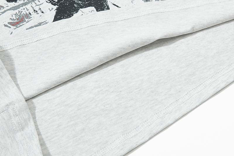 DAXUEN Oversized heather grey vintage graphic t-shirt