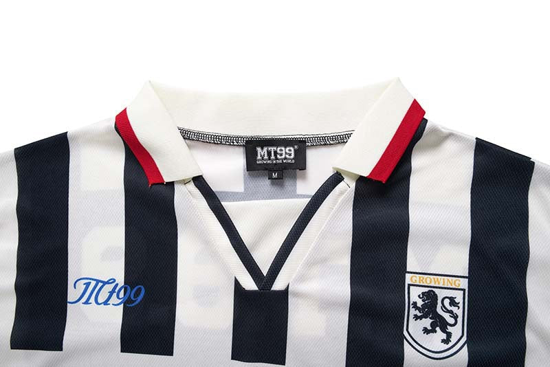 DAXUEN MT99 striped jersey polo shirt