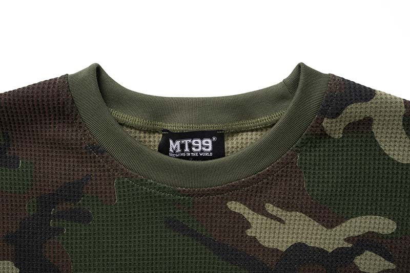 DAXUEN Camouflage long-sleeved crew neck T-shirt