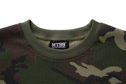 DAXUEN Camouflage long-sleeved crew neck T-shirt