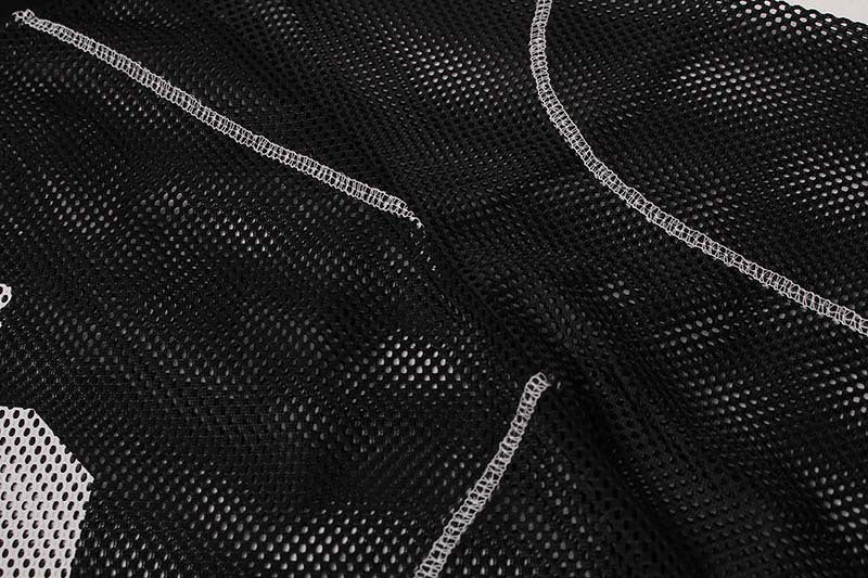 DAXUEN Relaxed-fit mesh t-shirt with contrasting stitching