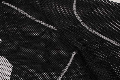 DAXUEN Relaxed-fit mesh t-shirt with contrasting stitching
