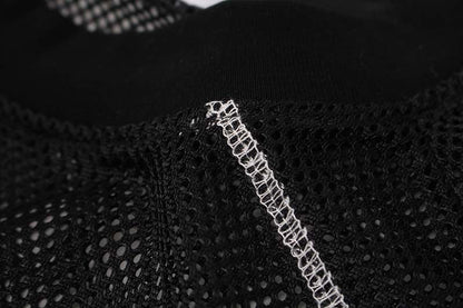 DAXUEN Relaxed-fit mesh t-shirt with contrasting stitching