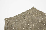 DAXUEN Faded polka dot wide leg pants with musical embroidery