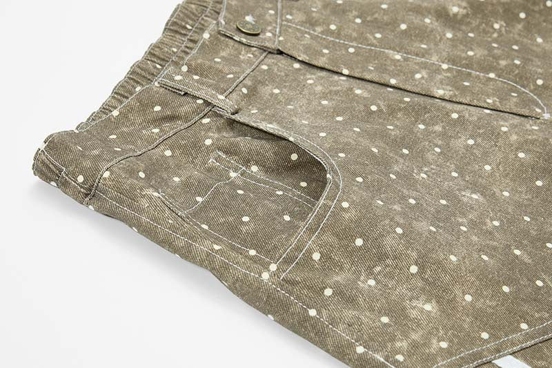 DAXUEN Faded polka dot wide leg pants with musical embroidery