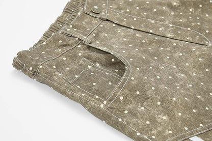 DAXUEN Faded polka dot wide leg pants with musical embroidery