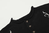 DAXUEN Embroidered short-sleeved knitted top