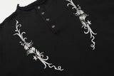 DAXUEN Embroidered short-sleeved knitted top