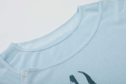 DAXUEN Long-sleeved tee with doberman graphic