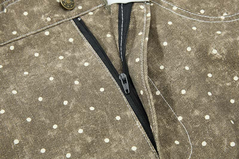 DAXUEN Faded polka dot wide leg pants with musical embroidery