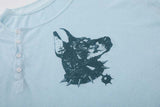DAXUEN Long-sleeved tee with doberman graphic