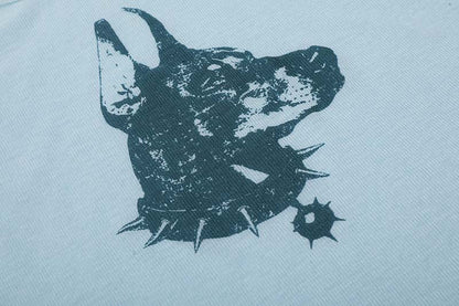 DAXUEN Long-sleeved tee with doberman graphic