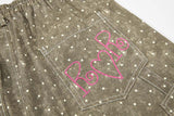 DAXUEN Faded polka dot wide leg pants with musical embroidery