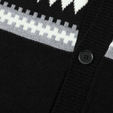 DAXUEN Black diamond jacquard short-sleeved polo shirt