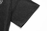 DAXUEN Distressed charcoal grey graphic t-shirt with gothic prints