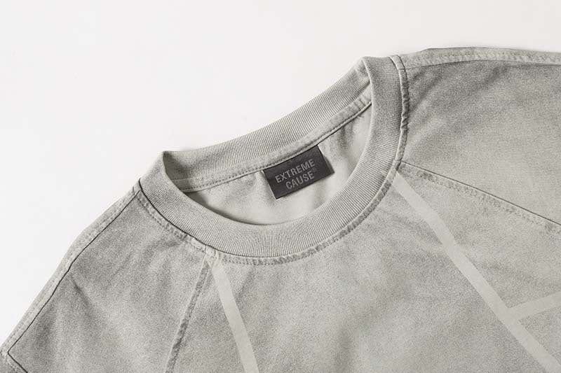 DAXUEN Short-sleeved gradient panel T-shirt with contrast trim
