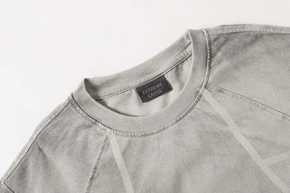 DAXUEN Short-sleeved gradient panel T-shirt with contrast trim