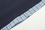 DAXUEN Plaid patchwork short-sleeved polo shirt
