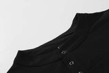DAXUEN Gothic Skull Graphic Henley T-Shirt