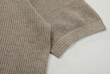 DAXUEN Men's short-sleeved knitted polo shirt