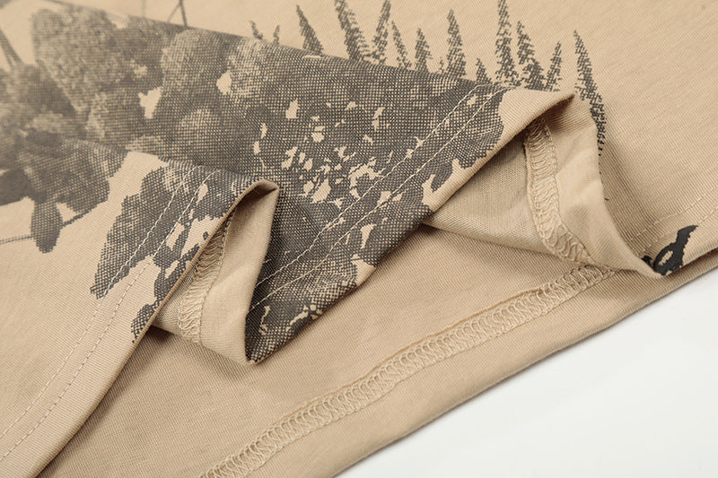DAXUEN Botanical print loose-fit T-shirt