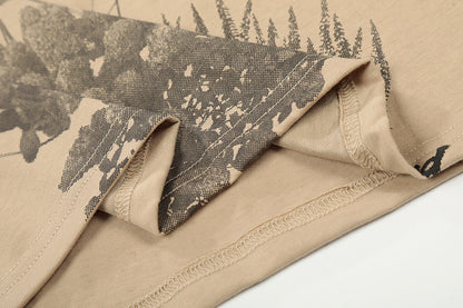 DAXUEN Botanical print loose-fit T-shirt