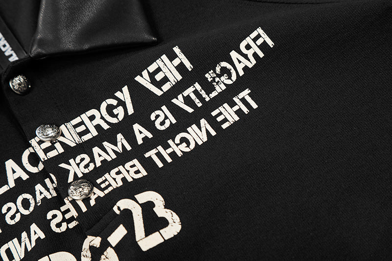 DAXUEN Distressed graphic polo shirt with unique designs