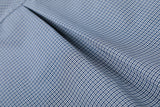 DAXUEN Men's blue micro-check short sleeve button-up shirt